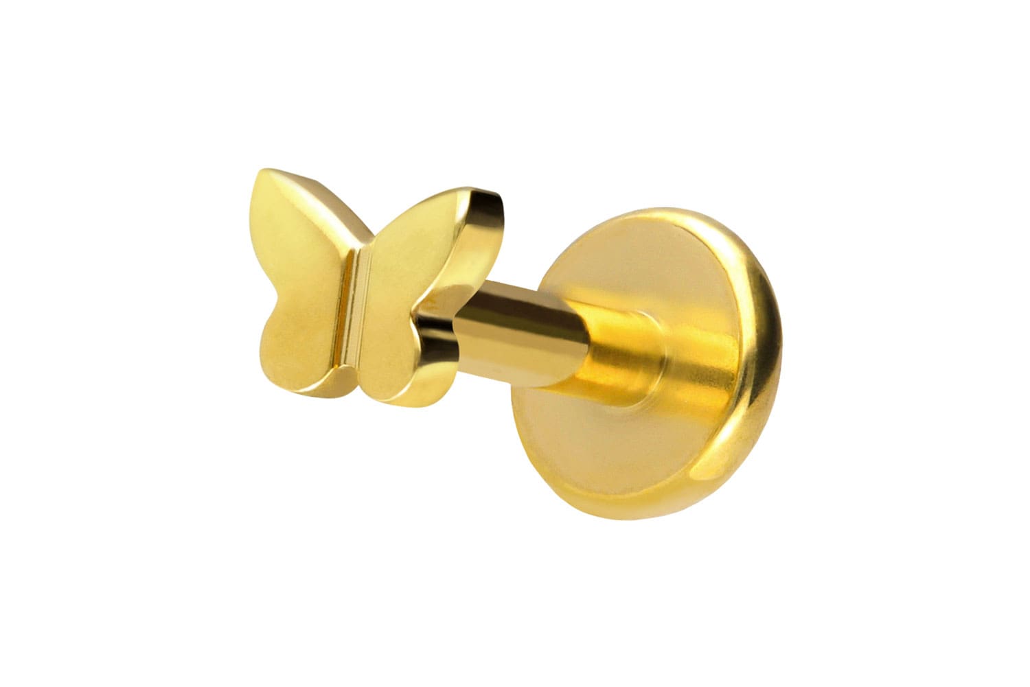 Titan Labret Piercing mit Push Fit SCHMETTERLING